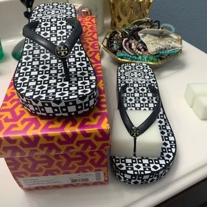 Tory Burch Shoes - Tory Burch woman flip flops with an heel. Tory Burch Shoes - Tory Burch woman flip flops with an heel.